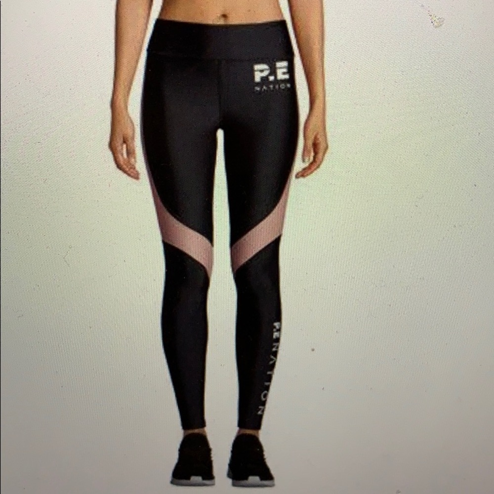 P. E NATION S LEGGING BLACK AND SALMON